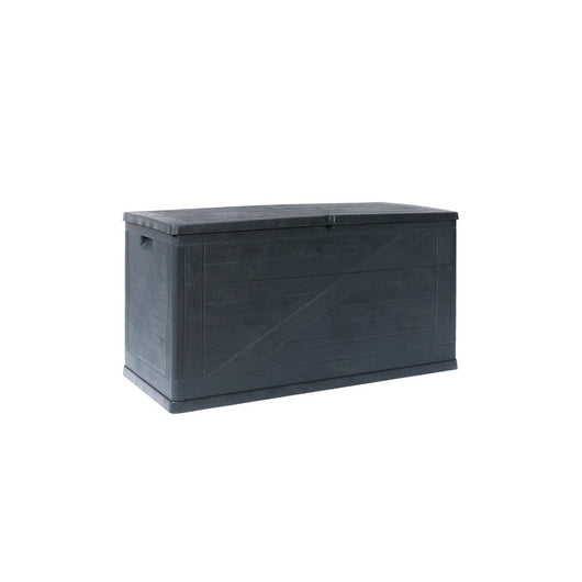 Baule multiuso in resina 420L con finitura effetto legno antracite – Modello Wood – Toomax
