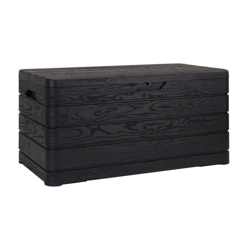 Baule multiuso in resina 500L con finitura effetto legno antracite – Modello Dolomiti 500 – Toomax
