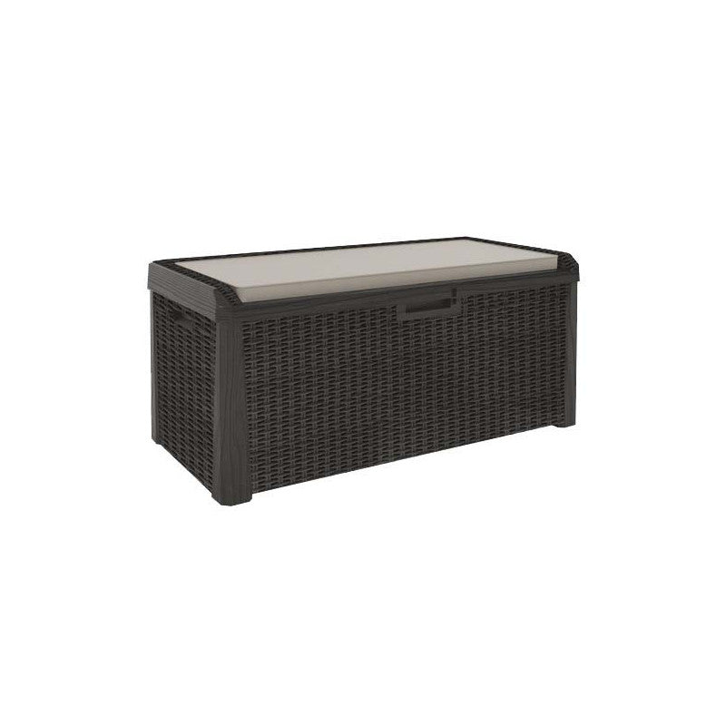 Baule Multiuso in Resina Effetto Rattan Santorini Plus 147x72x65 cm