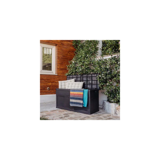 Baule Multiuso in Resina Garden Black Nero 119x46x60 cm