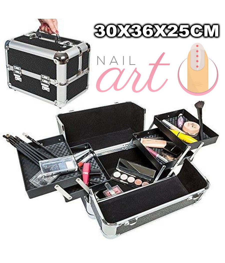 Bauletto Rigido Valigia Rigida Beauty Case Per Estetista Make Up Nail Art         