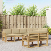 Set di divani da esterno 8 pz Bianco e Beige Poliestere 3387802