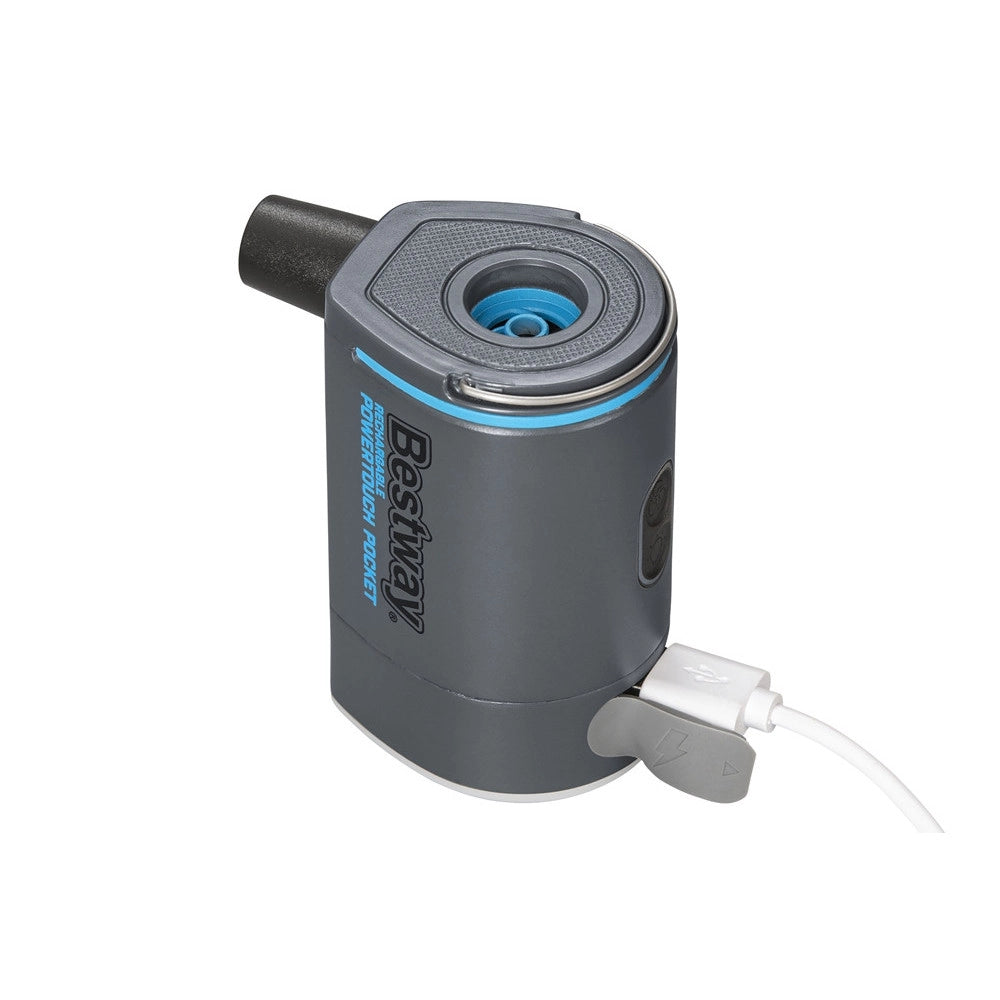 Trade Shop - Pompa Ad Aria Gonfiaggio Powertouch Pocket A Batteria Ricaricabile 200l/min Luce Led 62322 -