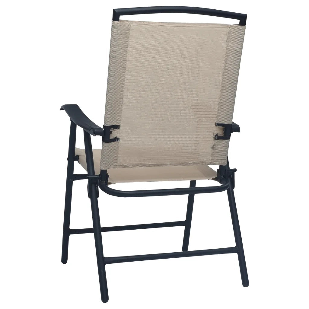 Sedie da Giardino Pieghevoli 2 pz | Sedie da Esterno in Textilene Crema