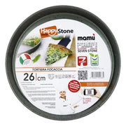 HAPPY STONE TORTIERA FOCACCIA BASSA CON RIVESTIMENTO ANTIADERENTE E ANTIGRAFFIO DI ALTISSIMA QUALITÀ Ø26CM