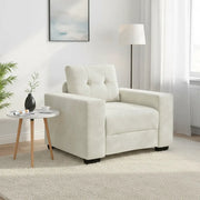 vidaXL Divano Sedia Crema 60 cm Velluto