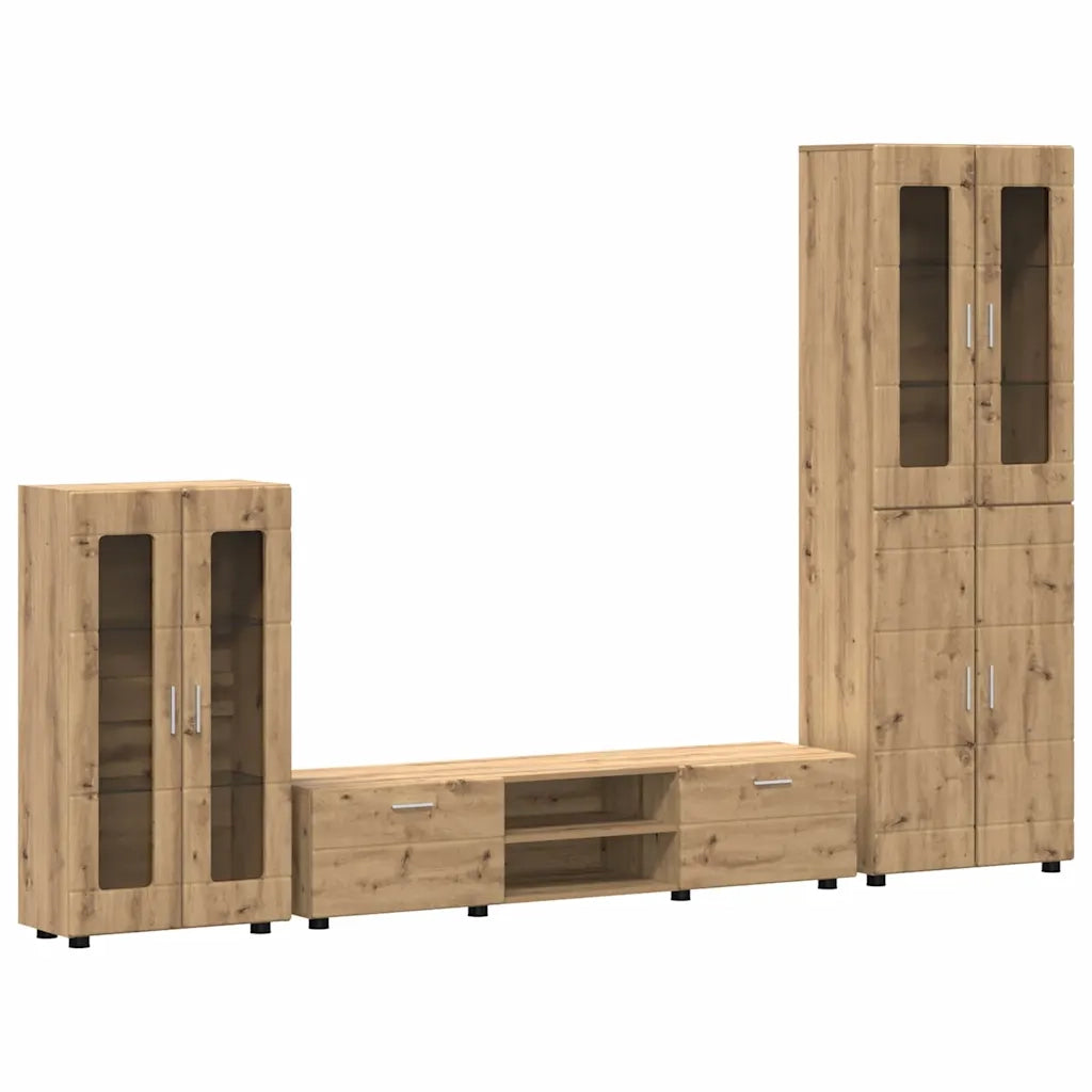 Set mobile TV FLORIN 3 pcs Rovere artigianale Legno multistrato