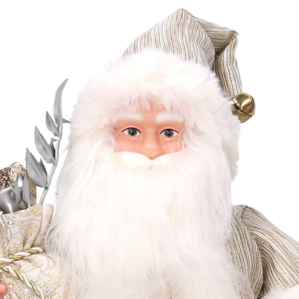 Babbo natale in tessuto oro cm xh45