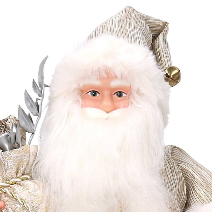 Babbo natale in tessuto oro cm xh45