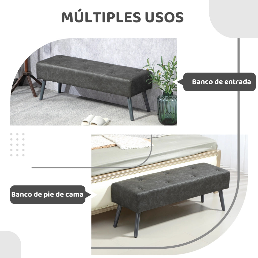 Pouf Piede Letto Grigio ¨C Zephmum ¨C 114x38x42 cm