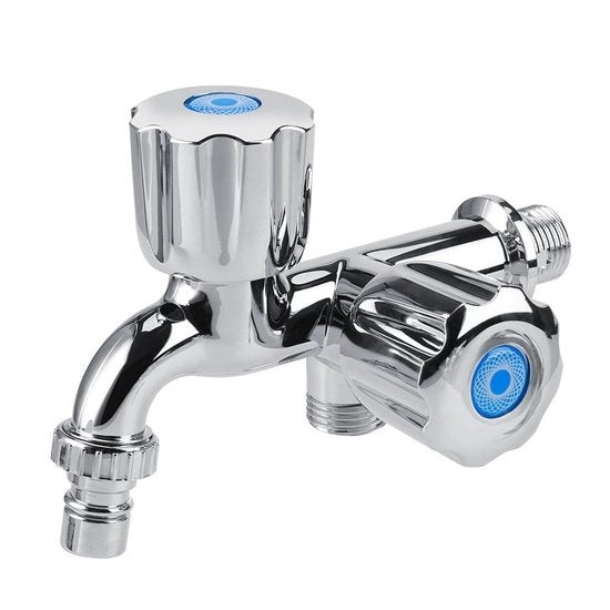 Rubinetto a doppia maniglia - Alta qualità - Acciaio inox - Per cucina e bagno - Adatto per lavastoviglie e giardino