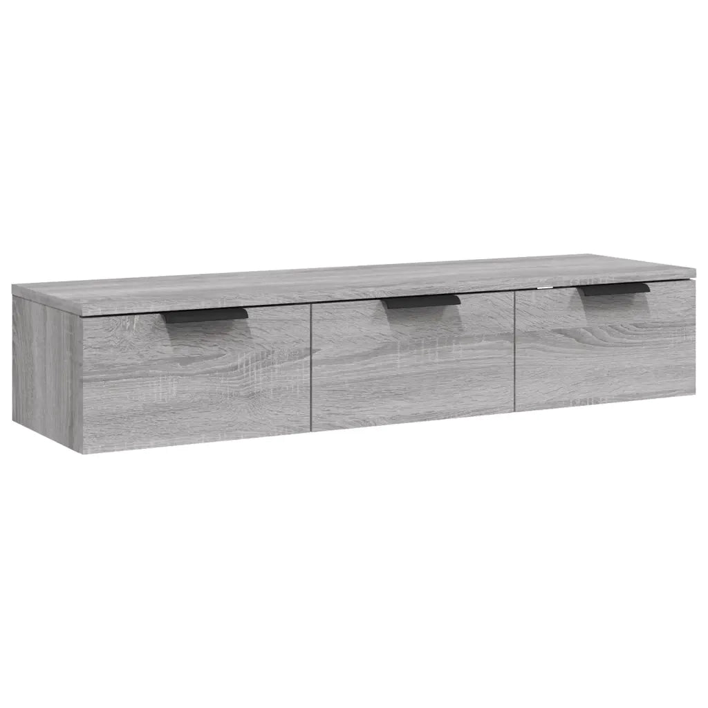 Mobiletto a muro versatile e di design 102 x 30 x 20 cm realizzato in legno composito grigio 02_0048307