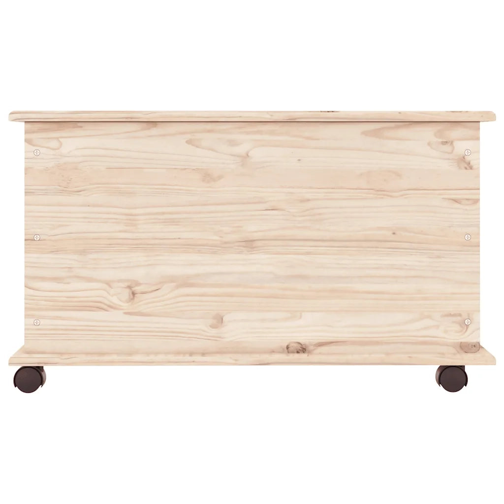 Cassapanca con Ruote-Baule-Armadietto contenitore ALTA 73x39,5x43 cm Legno Massello di Pino