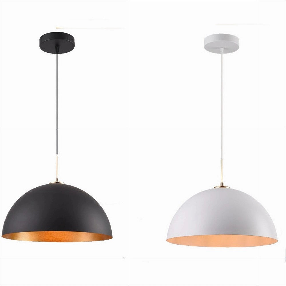 Trade Shop - Lampadario A Sospensione Soffitto E27 Paralume Cupola In Ferro Elegante Ip20 B92 -