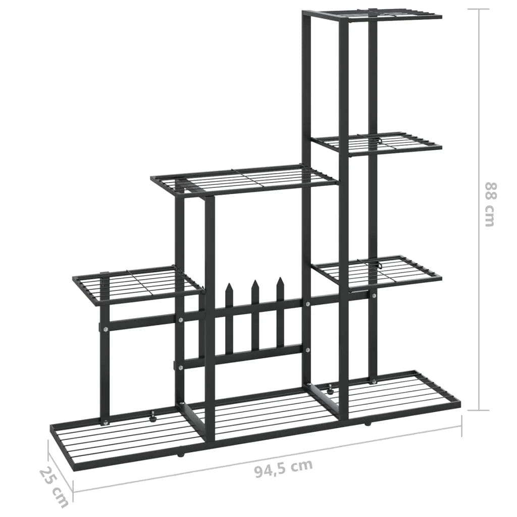 Portavasi fioriera 94,5 x 25 x 88 cm metallo nero 02_0045169