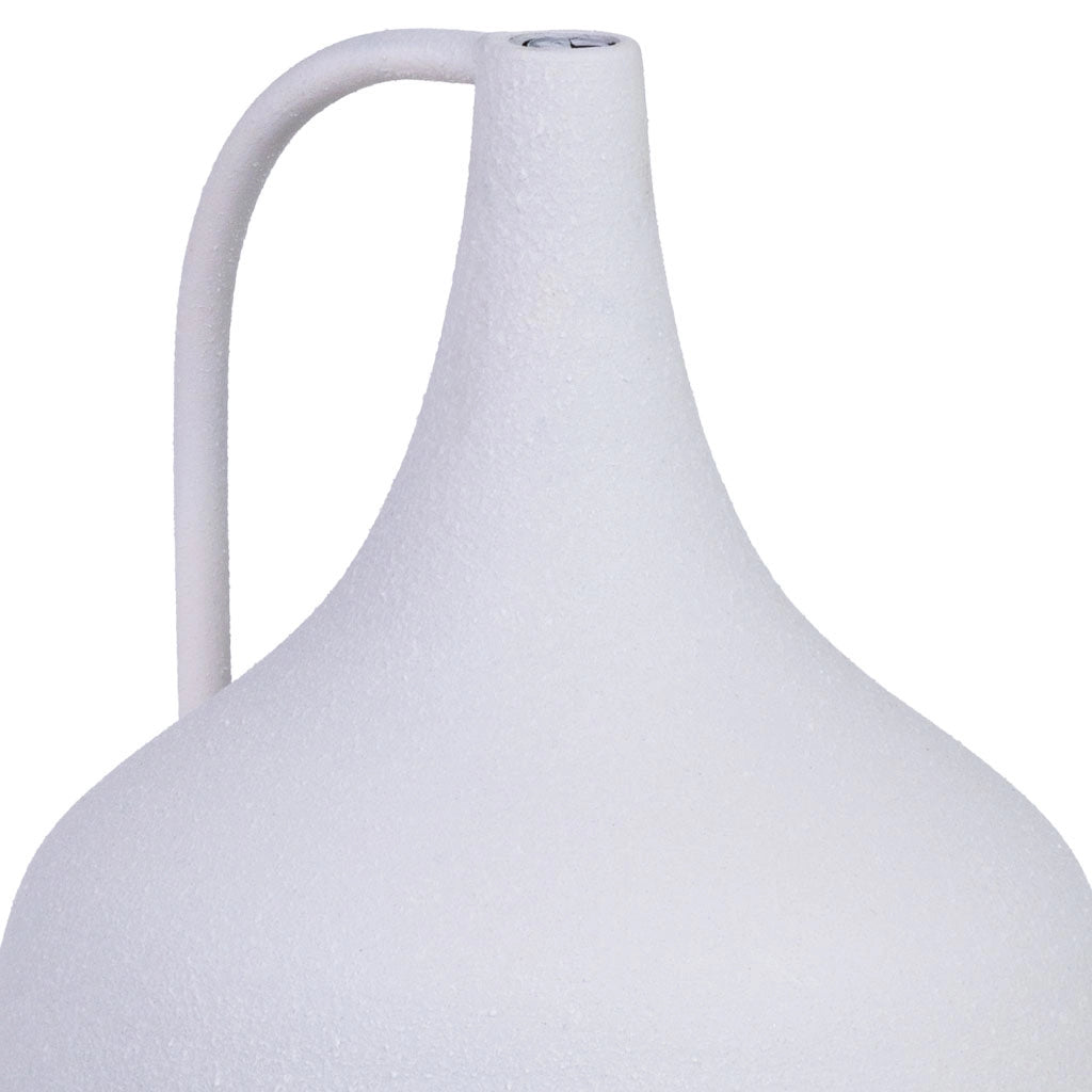 Vaso metallo bianco 1 manico 20x20x33h cm