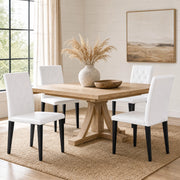 Set di 4 sedie da pranzo bianche con gambe nere