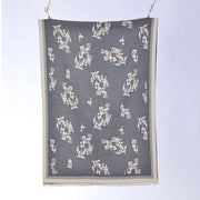 Sciarpa/stola in cashmere da donna, con piccole nappe floreali, reversibile, scaldacollo giovanile
