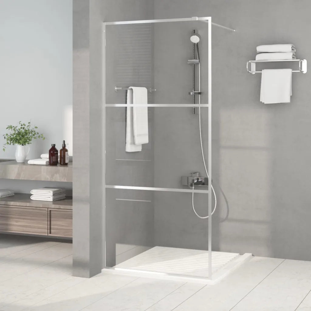 Parete Doccia Walk in Argento 90x195 cm Vetro Trasparente ESG cod mxl 31672