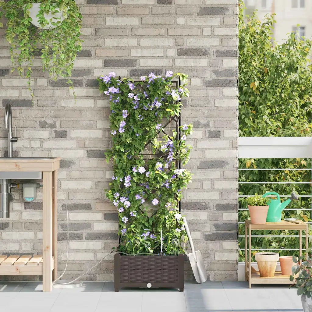 Vaso da giardino Marrone 40 x 40 x 126 cm Plastica 42002825