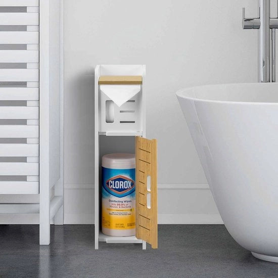Supporto per carta igienica, supporto per carta igienica chromato posizionato dietro il cassettone per wc con spazio di stoccaggio per carta igienica e supporto per carta igienica con pezzo di inserimento, contenitore per carta igienica per spazi piccoli.