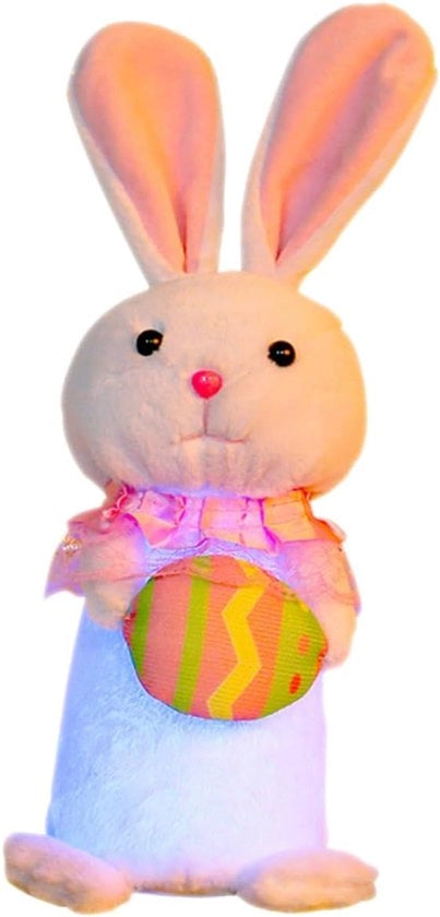 Decorazione da tavolo di coniglio illuminato, decorazione di Pasqua in stile cartoon, decorazione da soggiorno, oggetto di tavolo per primavera, decorazione per feste (uovo di Pasqua)