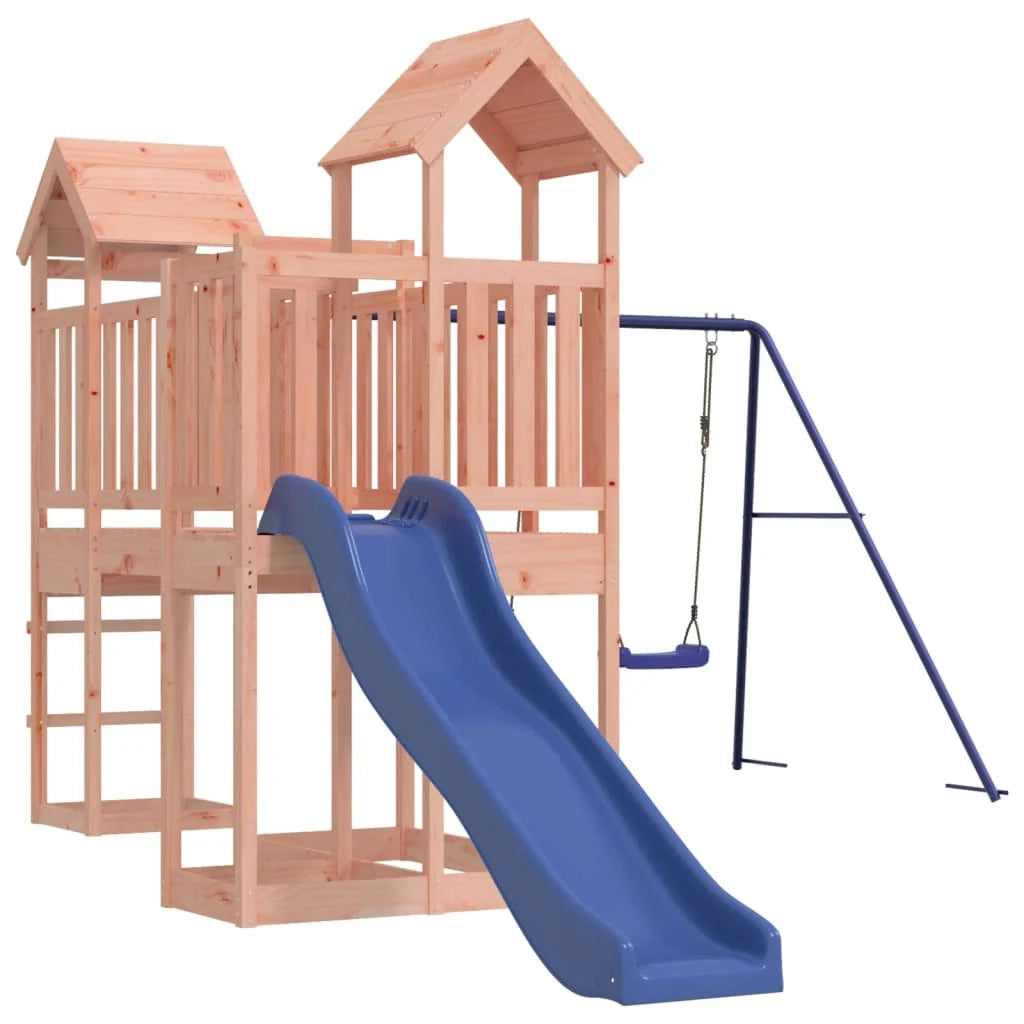 Altalena per parco giochi da esterno scivolo altalena robusta giochi da giardino 357 x 524 x 214 cm legno massello di abete Douglas 02_0004811