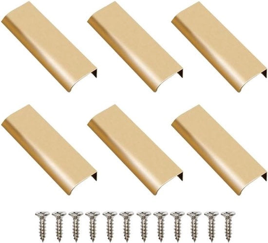 Set di maniglie curvate - 6 pezzi - Maniglie occultabili - Maniglie a profilo - Accessori per cucina - Accessori per la cucina moderna