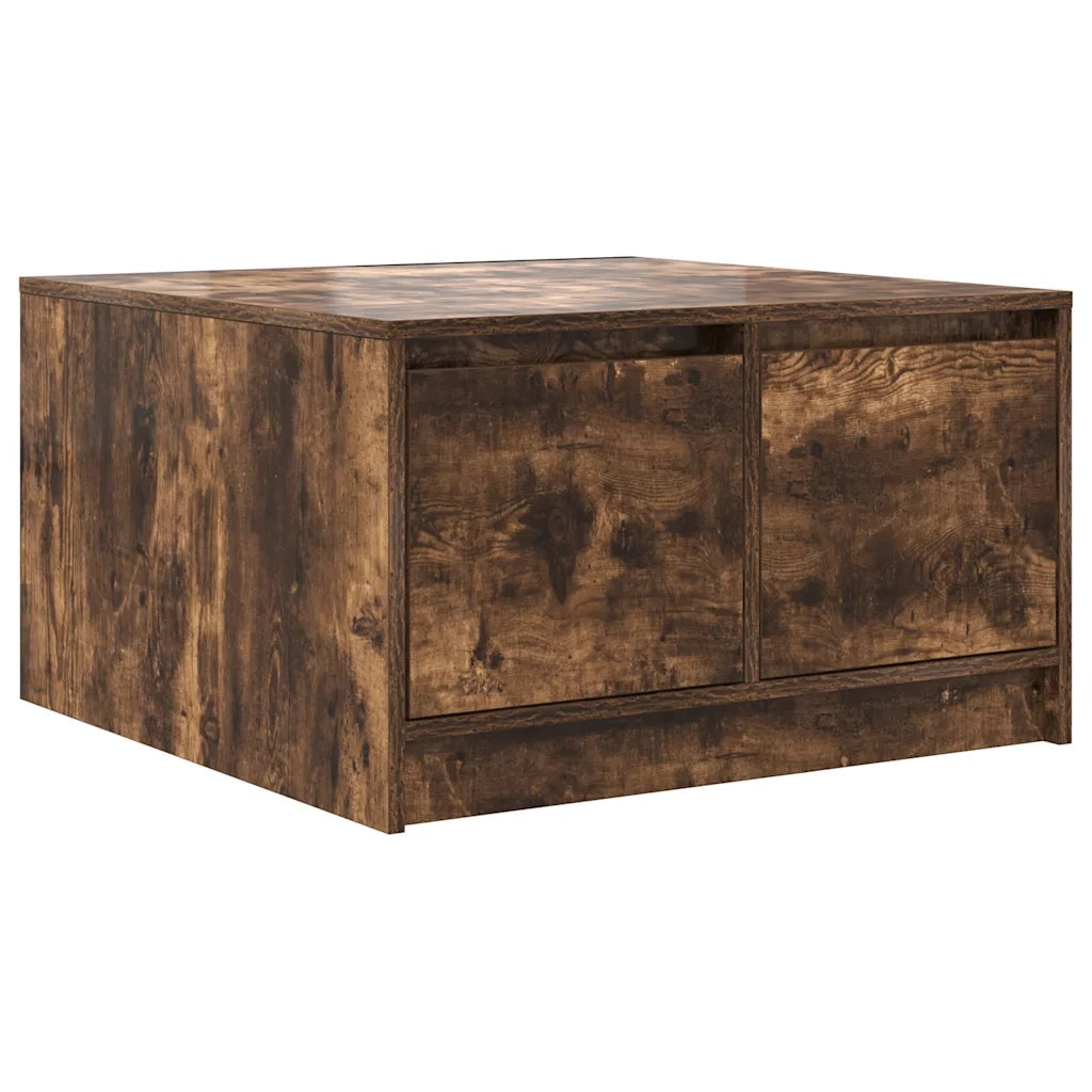 Tavolino da salotto | Tavolino da caff¨¨ | Tavolino da Soggiorno con Cassetti Rovere Fumo 70,5x70x40 cm