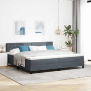 Letto a molle con materasso Grigio scuro 200 x 200 cm Velluto 3339129