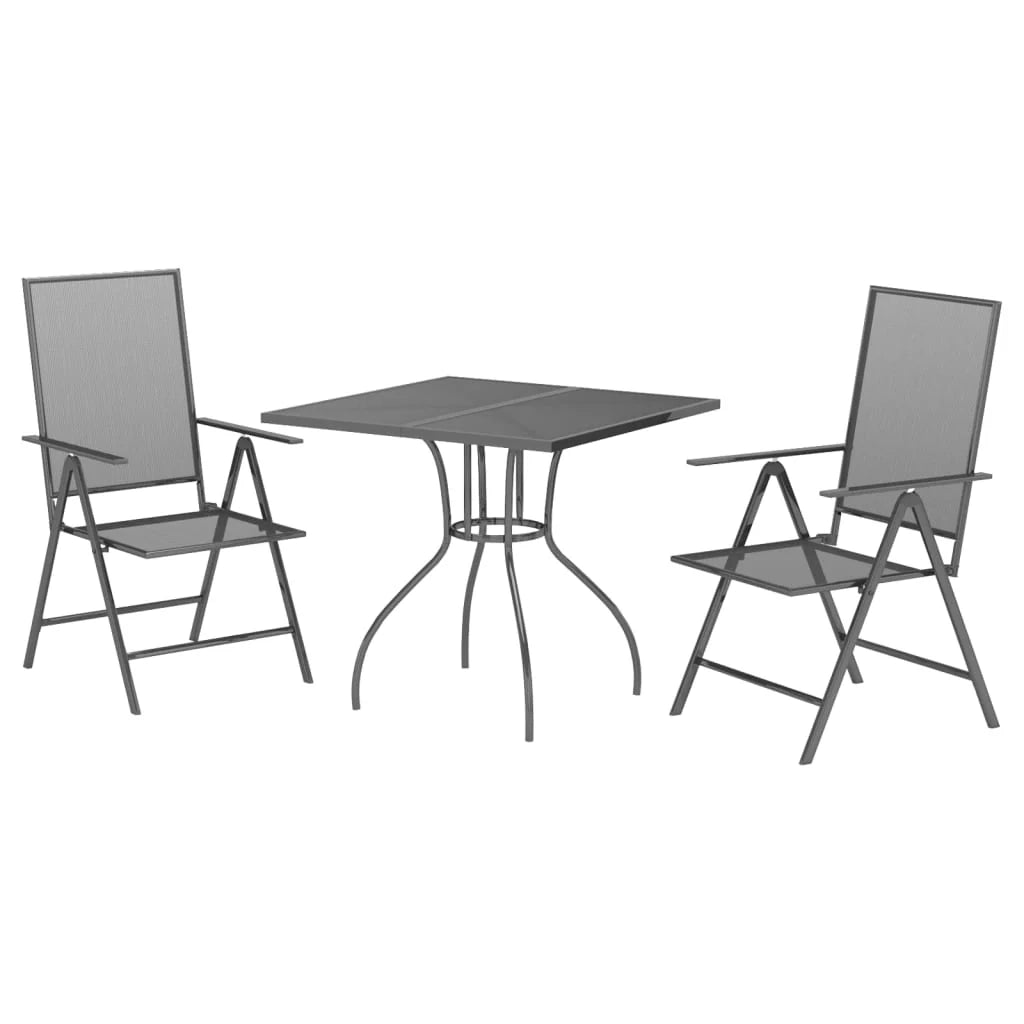 Set da pranzo da giardino mobili da esterno 3 pezzi acciaio antracite 02_0013577