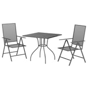Set da pranzo da giardino mobili da esterno 3 pezzi acciaio antracite 02_0013577