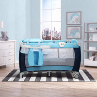 Culla per bimbo pieghevole con zanzariera 120x60x76cm lettino bimbo a due livelli regolabile Blu-Culle