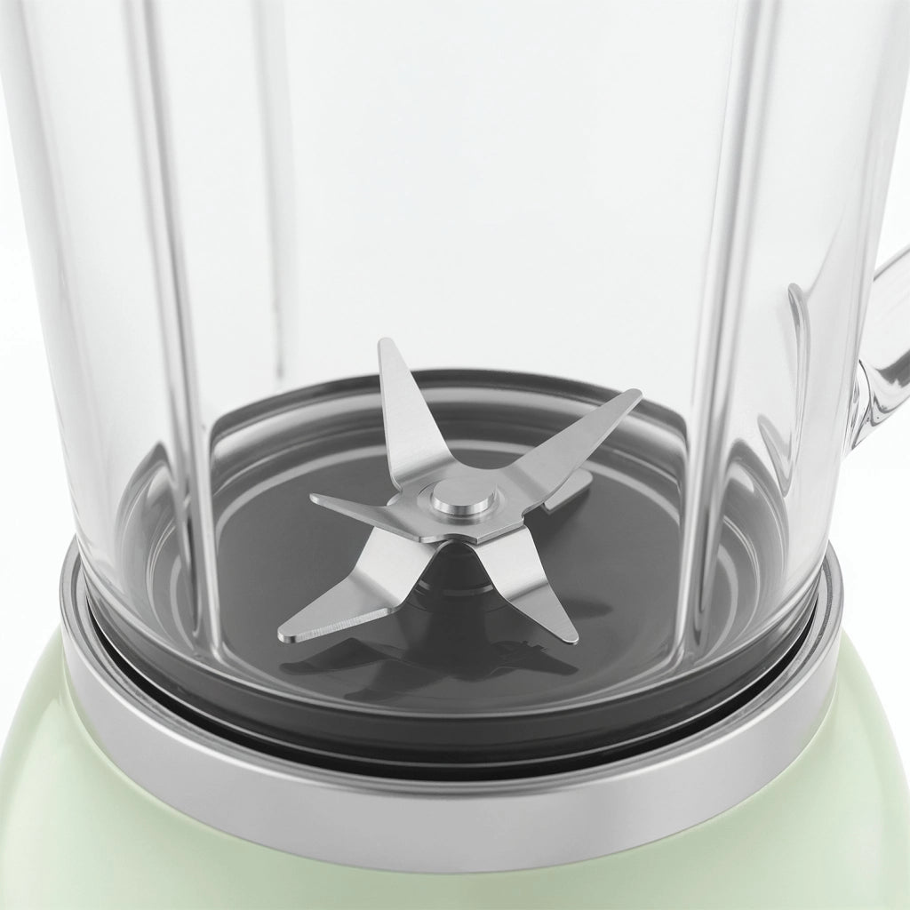 Frullatore frullato vintage a 2 velocità e funzione pulse MXV7, 6 lame in acciaio inox, capacità 1,5 l, ciotola in vetro, 1000 W, verde