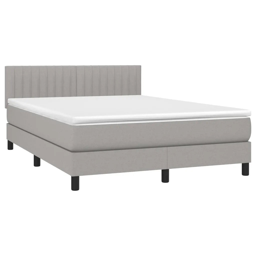 Giroletto a Molle con Materasso Grigio Chiaro 140x200cm Tessuto 3140217