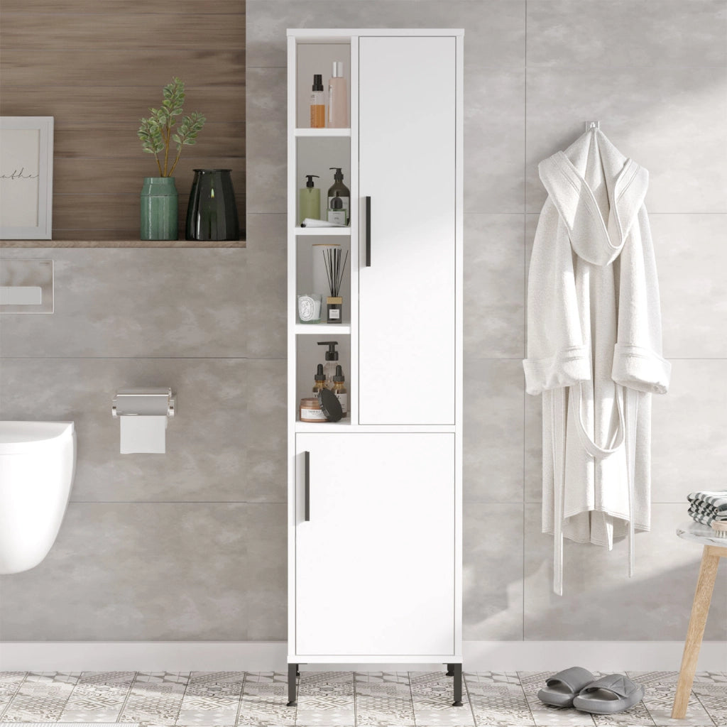 Armadio multifunzionale in legno "Vile" - 45 x 35 x 174 cm - Bianco