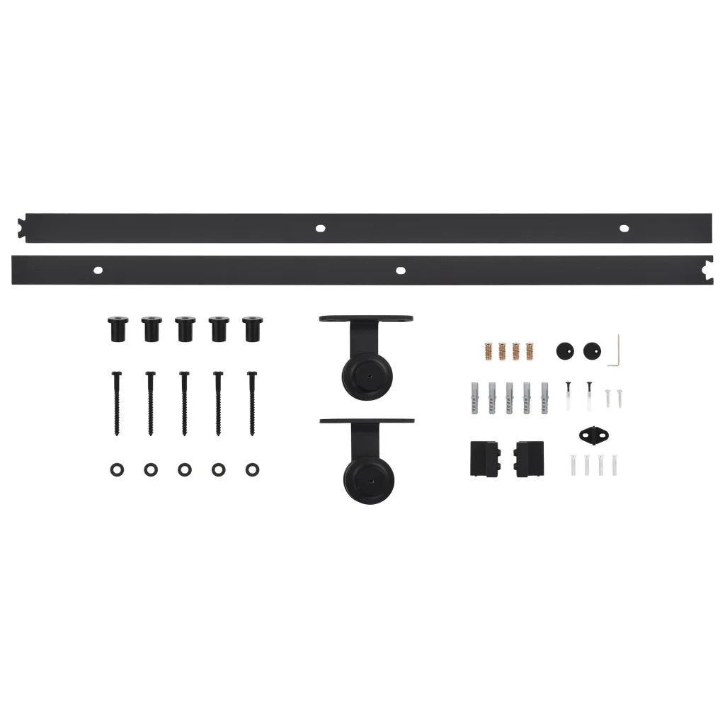 Kit di Binari per Porte Scorrevoli SKIEN 200 cm Acciaio Nero 145263