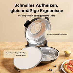 Forno pizza elettrico Ø32cm max 400°, con pietra refrattaria, vetro di controllo e timer