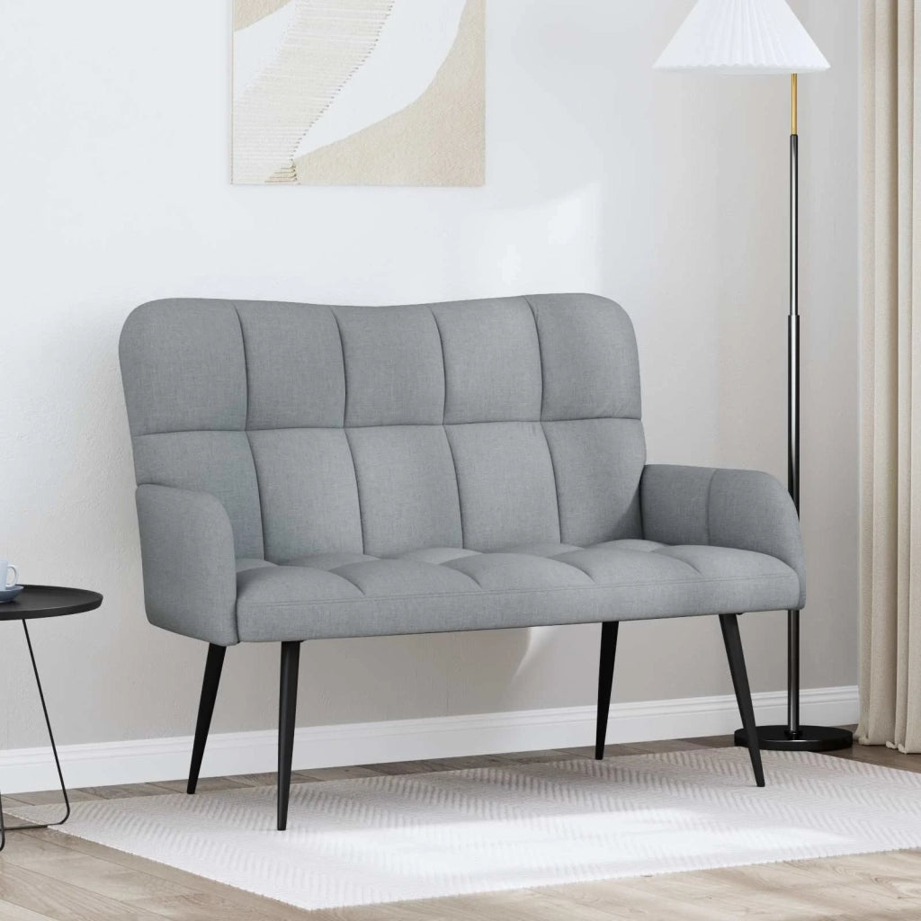 Divano | Divano da soggiorno | Sofa a Due Posti Grigio chiaro 115 x 61 x 87 cm Tessuto