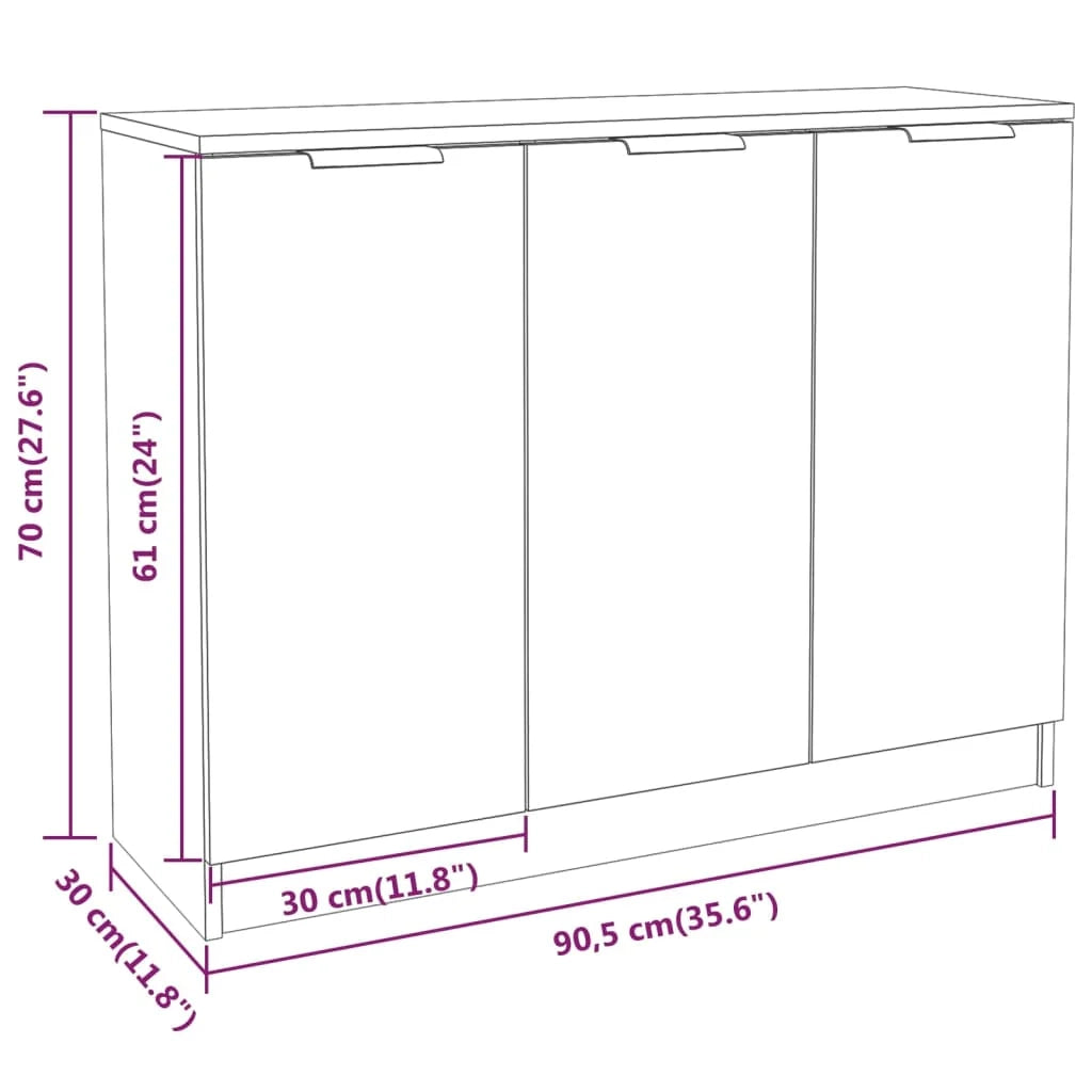 Buffet credenza cassettiera armadio mobile contenitore organizer per cucina soggiorno salotto 90,5 x 30 x 70 cm legno ingegnerizzato grigio 02_0032113