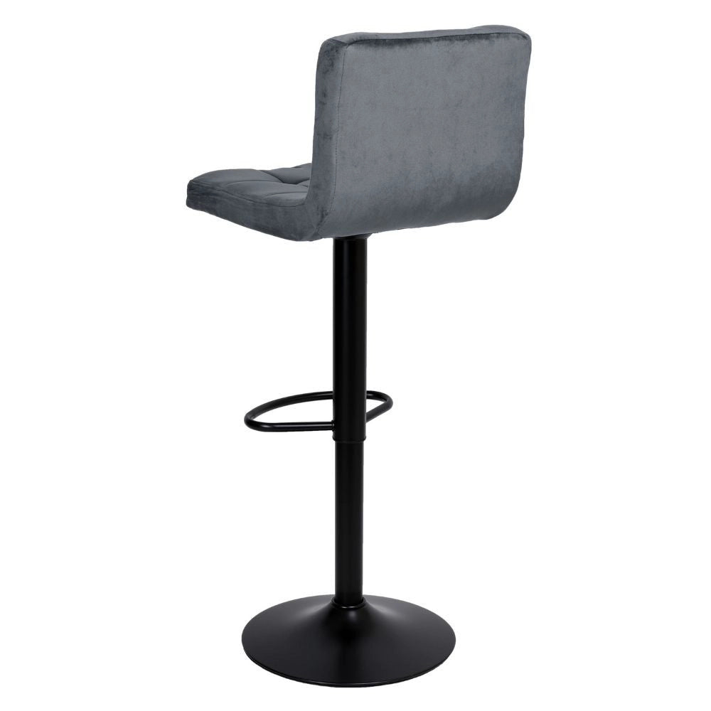 2x Sgabello regolabile Mosva colore grigio con gambe nere opache