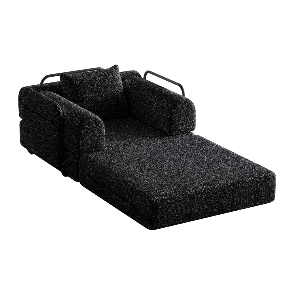 DIVANO LETTO 2-IN-1 in Chenille Nero