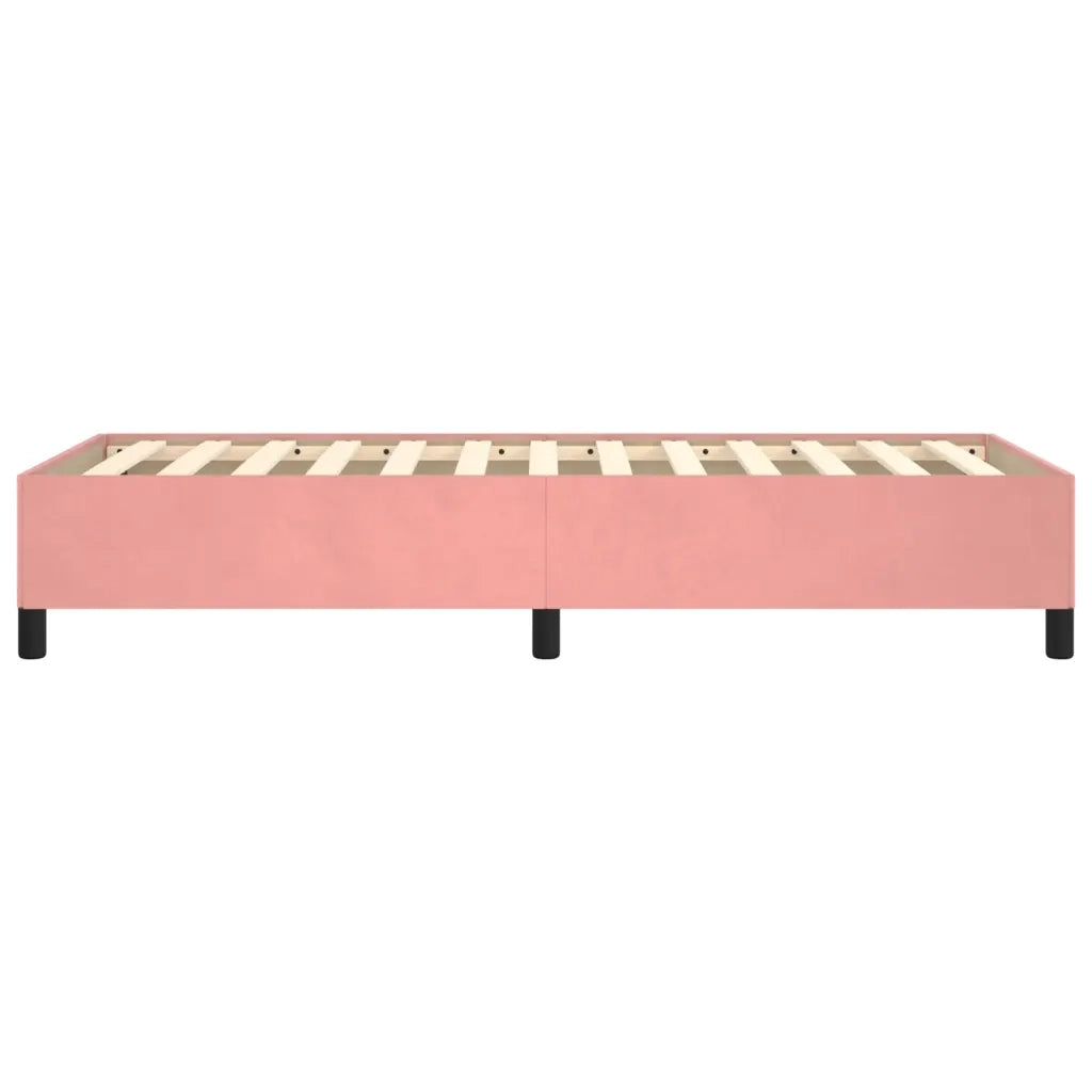 Letto singolo | Letto per adulti | Giroletto Rosa 80x200 cm in Velluto