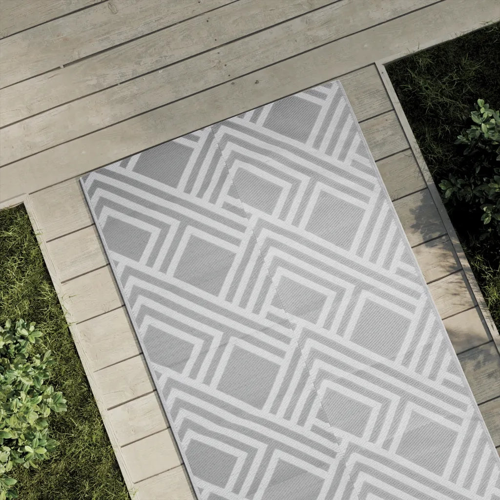 Tappeto da Esterni ARAKIL Grigio 80x150 cm in PP 368561