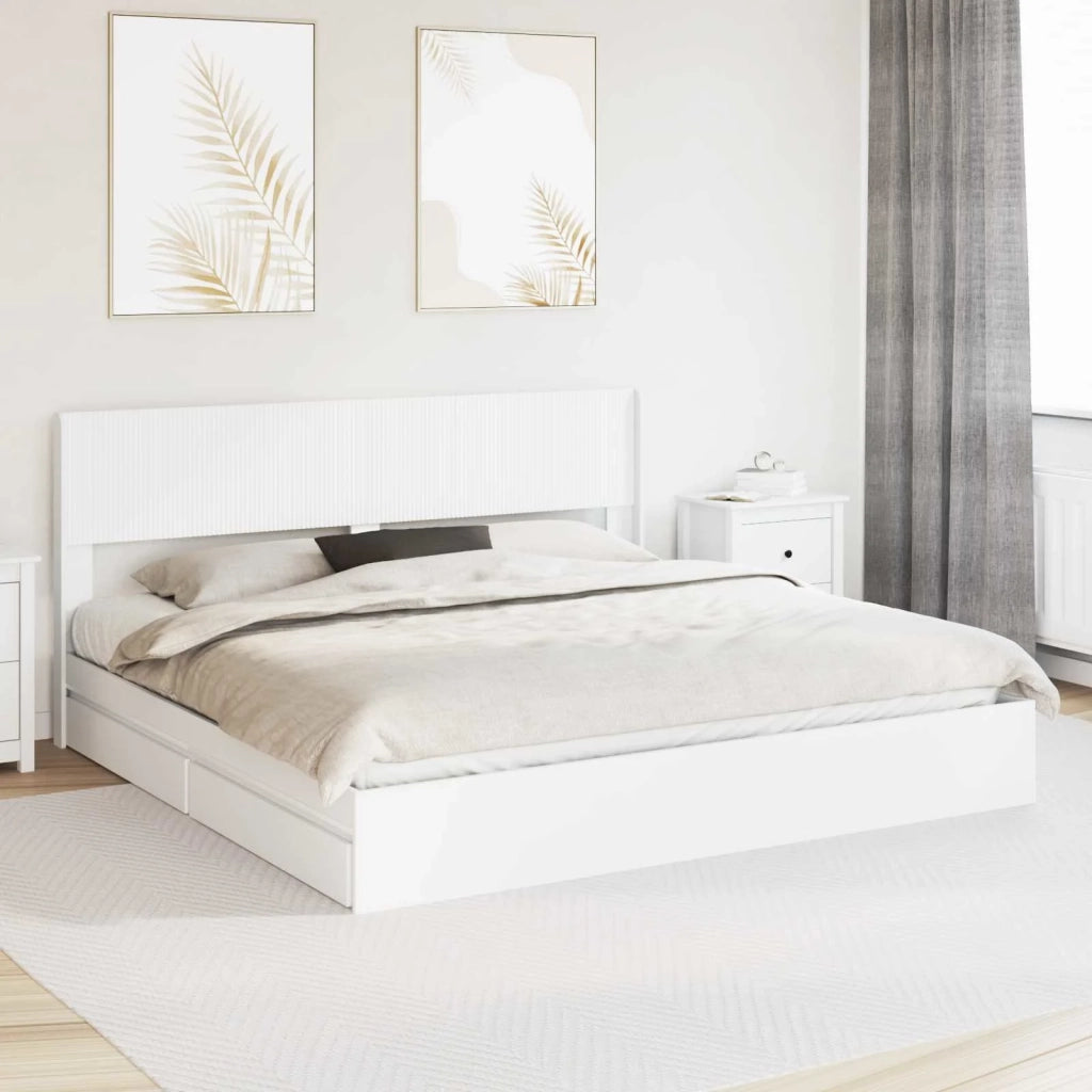 Struttura del letto con stoccaggio e testata Bianco 3414353