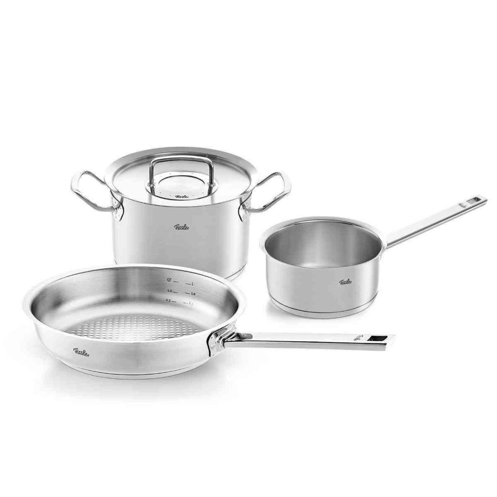 Fissler 084-378-03-000-0 Original Profi Collection Set di Pentole 3 Pezzi in Acciaio Inox 18-10 con Fondo CookStar per Induzione Manici Freddi Scala di Misura Integrata colore Acciaio Inossidabile