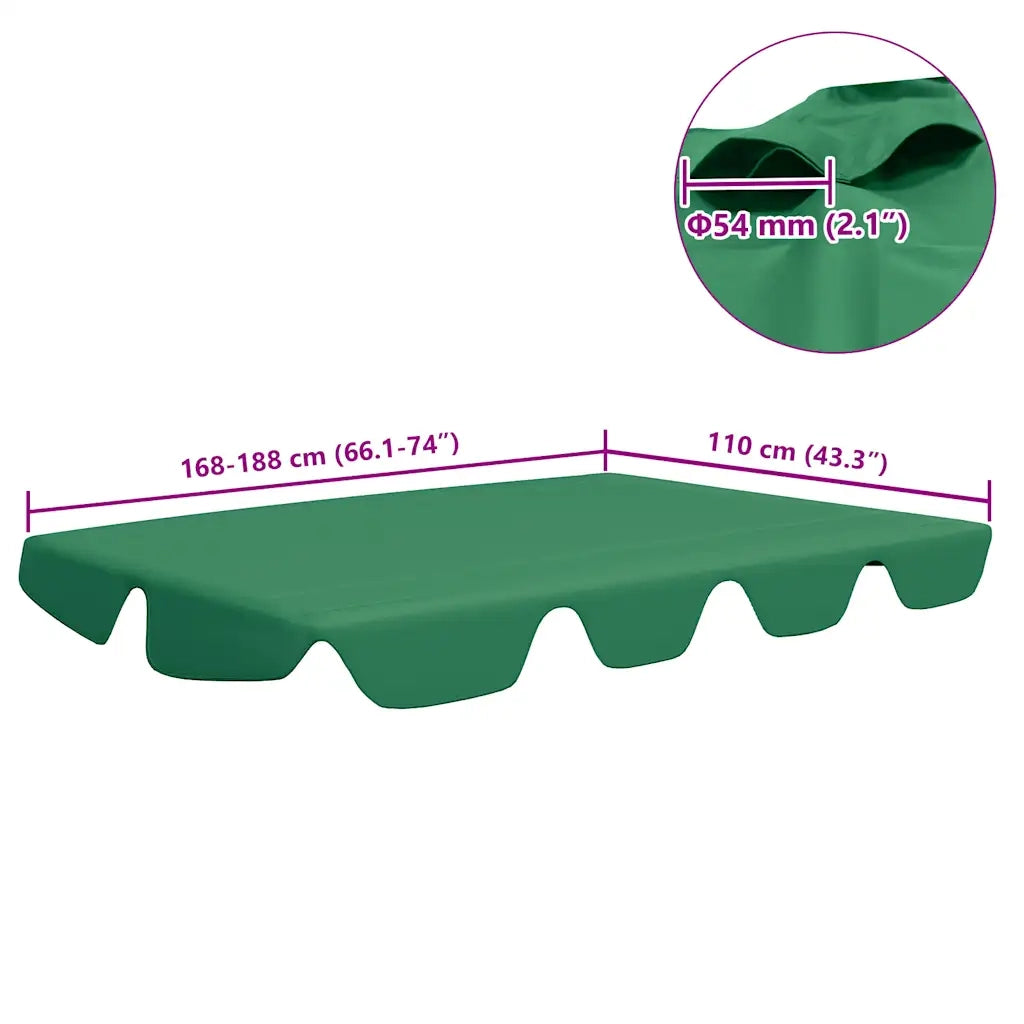 Baldacchino per Dondolo Giardino Verde 188/168x145/110 cm CFW5455273