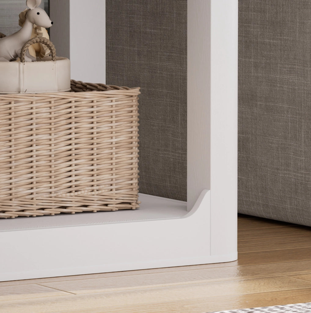 Set di 2 tavolini da appoggio a 2 ripiani in MDF bianco
