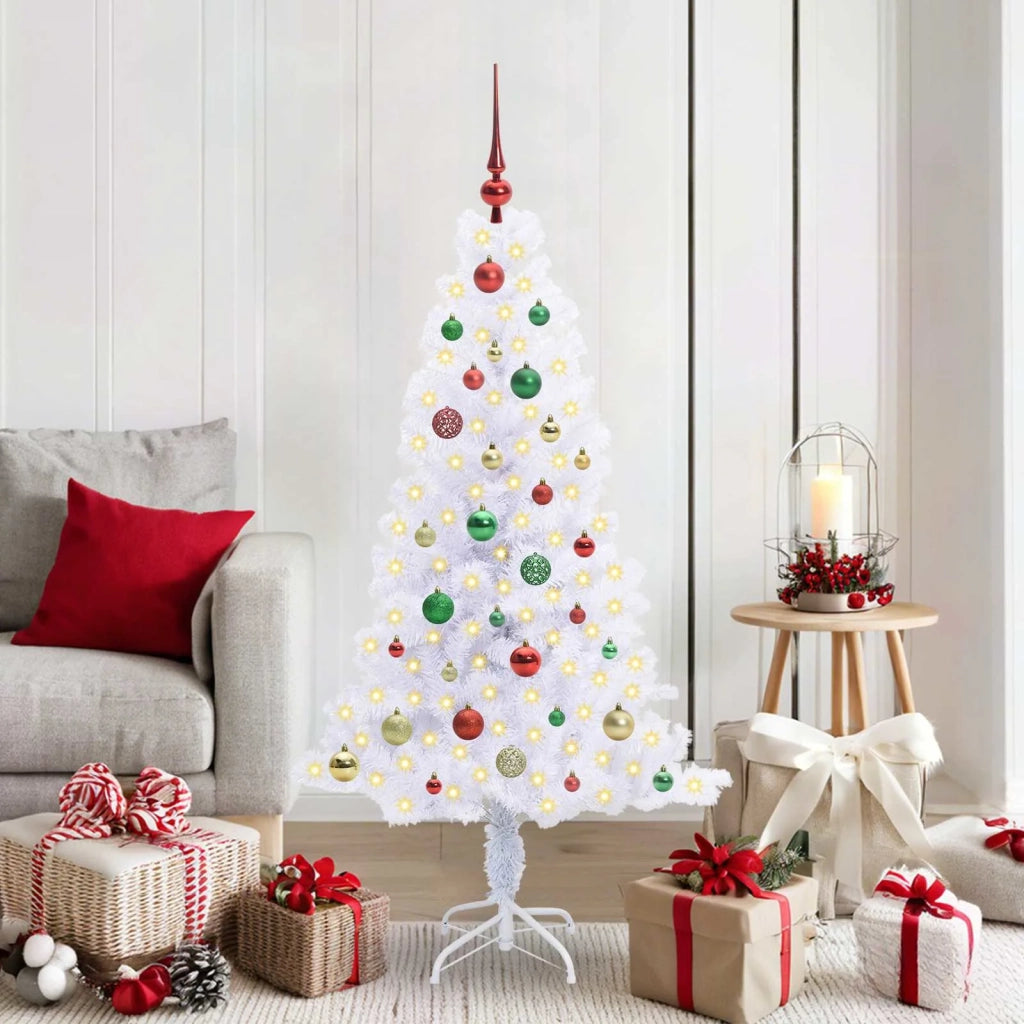 Albero di Natale artificiale Bianco 150 cm PVC e Acciaio 3426656