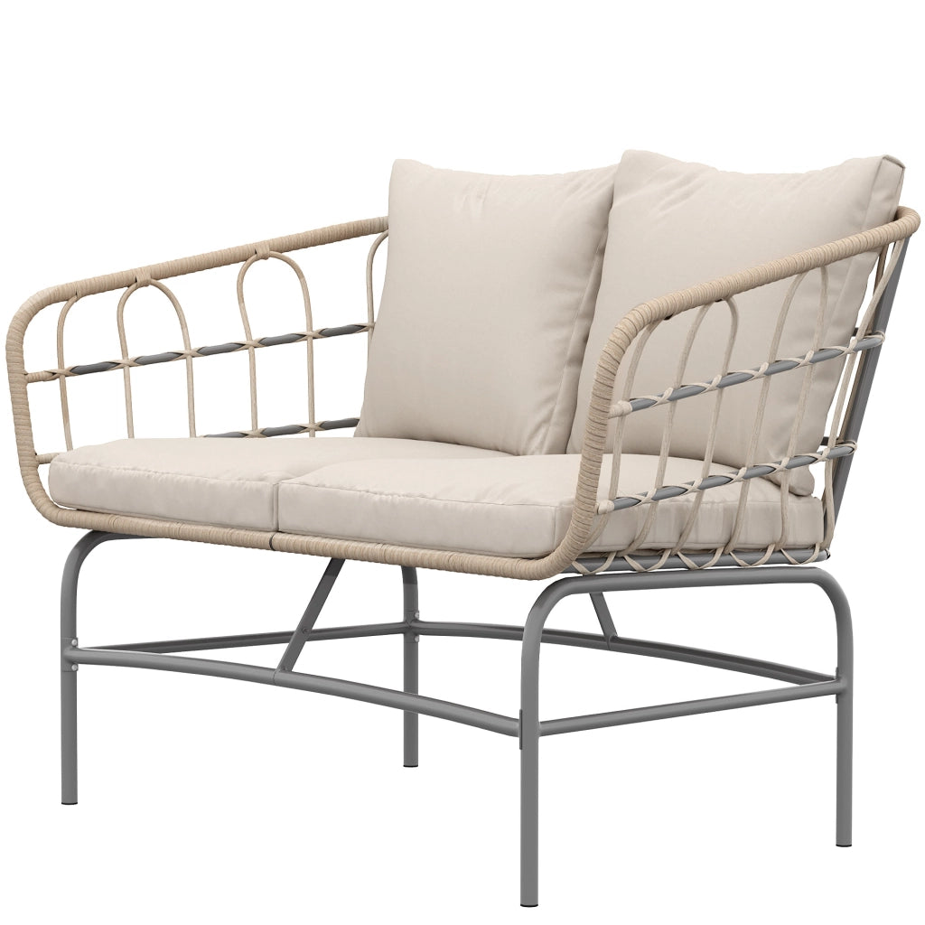 Divano da Giardino 2 Posti in Resina Intrecciata ¨C Zephmum ¨C 120x67x79 cm Marrone